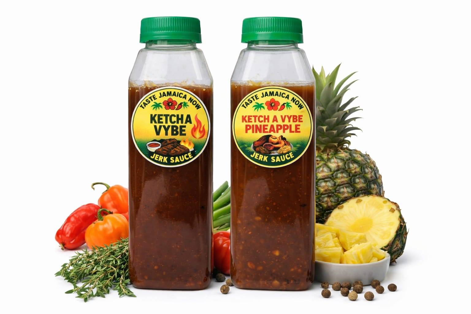 KETCH A VYBE JERK SAUCE MILD AND PINEAPPLE BUNDLE