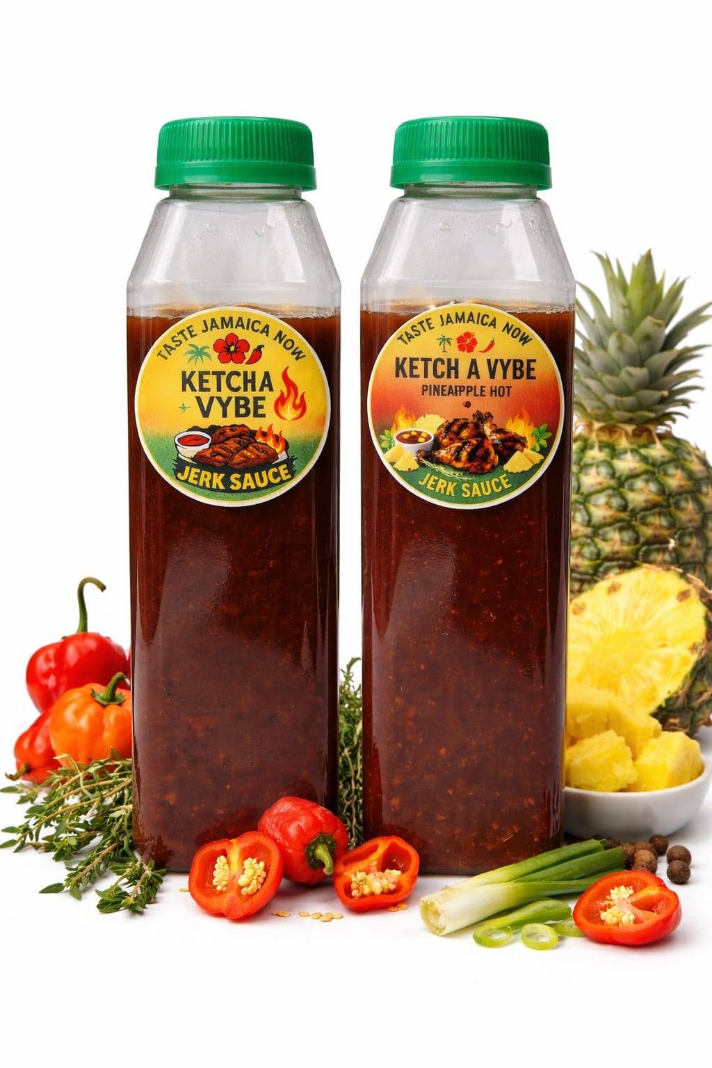 KETCH A VYBE JERK SAUCE MILD AND PINEAPPLE HOT BUNDLE