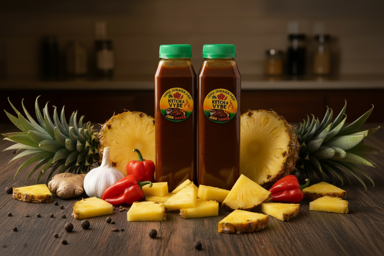 KETCH A VYBE PINEAPPLE HOT JERK SAUCE